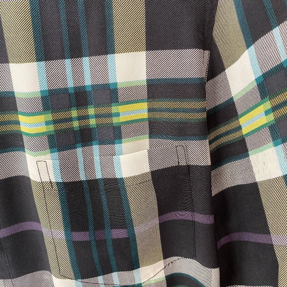 Equipment Checkered Plaid button down Silk shirt  top size XS - Picture 5 of 10